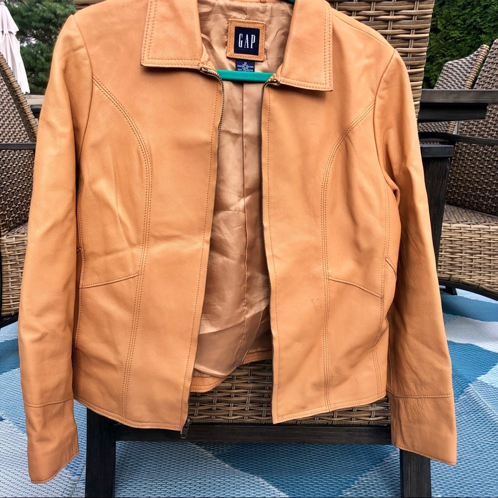 Tan Leather Jacket - Picture 2 of 8